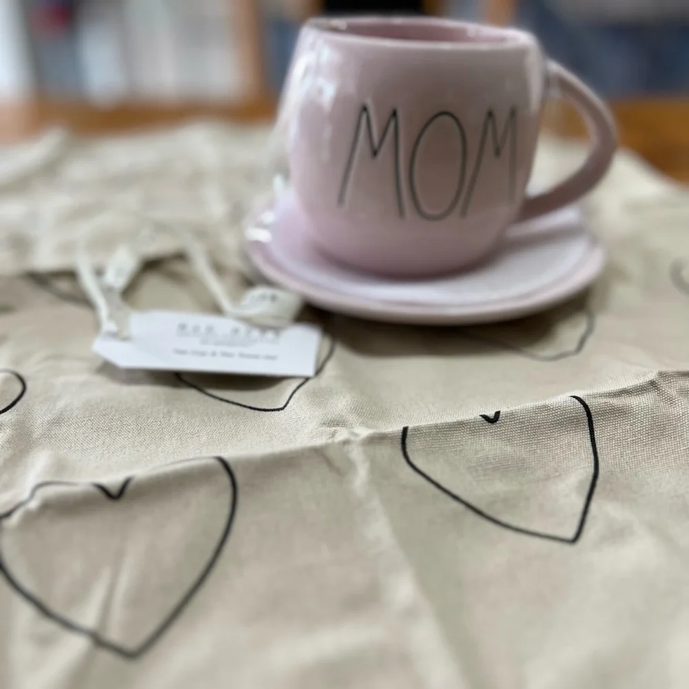 Rae Dunn Mug Tea Set with Tea Towel pink especially for Mom! - Picture 7 of 9
